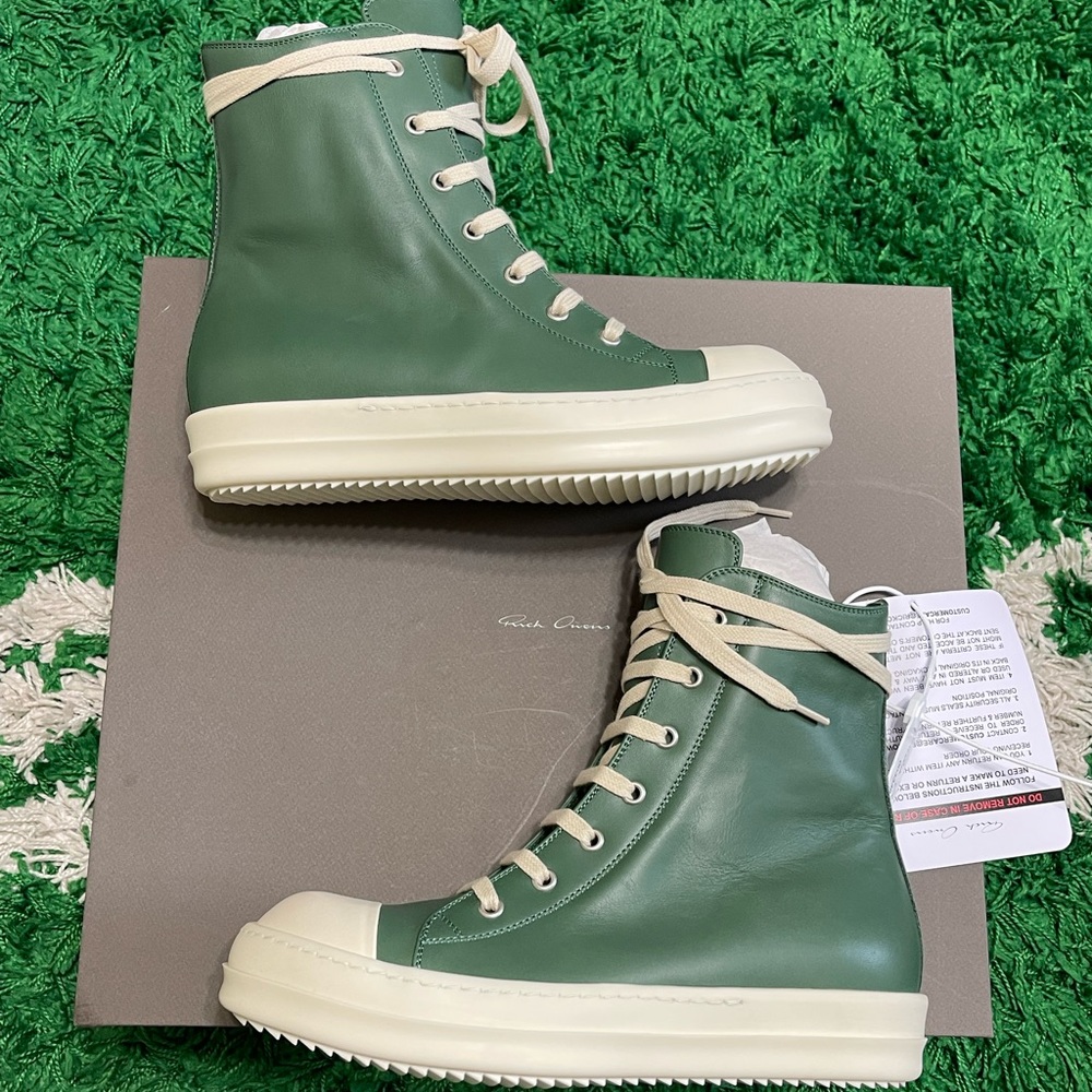 Rick Owens Hightop Green Sneakers